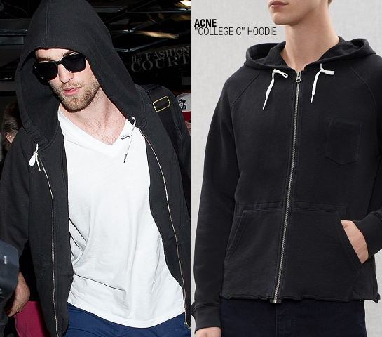 Robert Pattinson wears ACNE's 'College C' Zip Hoodie!