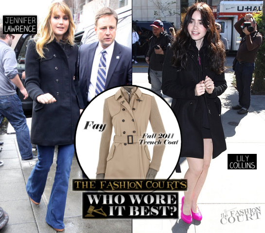 Who Wore It Best. Jennifer Lawrence & Lily Collins in the Popular FAY