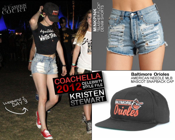 Kristen Stewart bate Up Coachella 2012, em MINKPINK Denim Shredded!