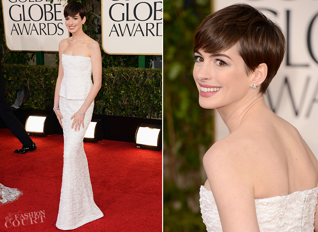 Anne Hathaway in Chanel Couture | 2013 Golden Globes