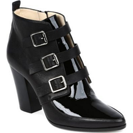 Jimmy Choo 'HUTCH' Textured Leather-Patent Buckled Ankle Boots