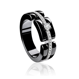 Chanel Fine Jewelry Medium 'Ultra' Ring in 18K White Gold, Black Ceramic and Diamonds