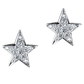 Chanel Comètes 18k White Gold and Diamond Star Earrings
