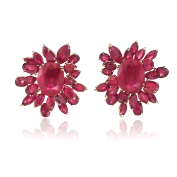 Chopard Red Carpet Ruby Cluster Earrings