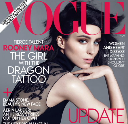 Cover Girl: Rooney Mara Shows Off Her 'Dragon Tattoo' for VOGUE!