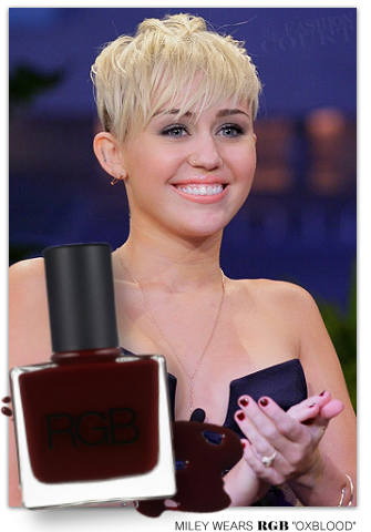 Miley Cyrus Rocks the Season's Coolest Trend on Her Nails - Oxblood!
