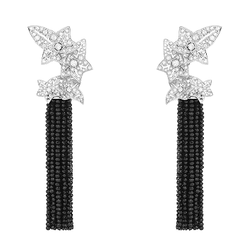 Boucheron Lierre de Paris Pendant Earrings in Black Spinels and White Gold