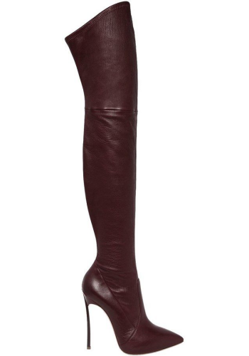 Casadei Blade Over the Knee Boots - Burgundy