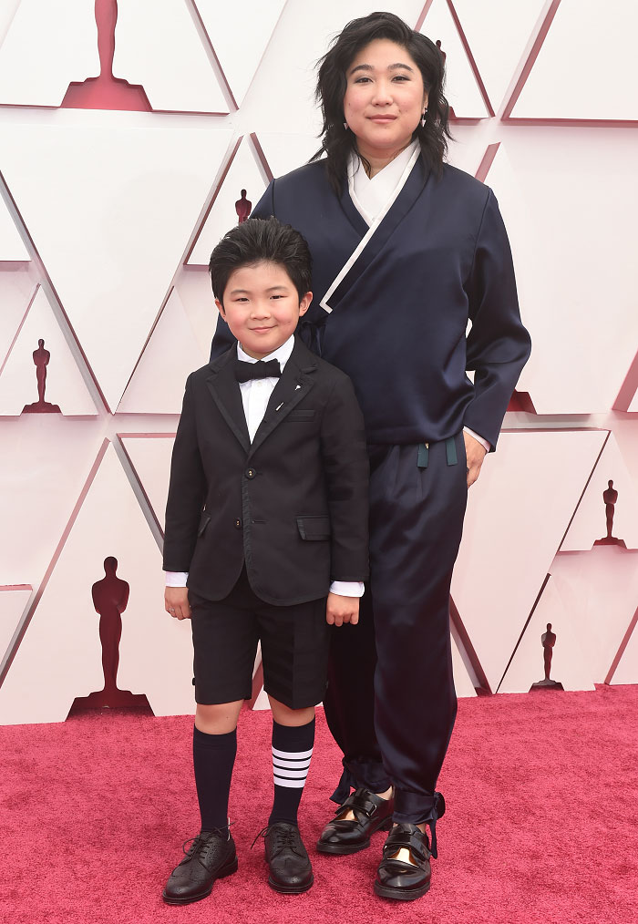 Alan Kim in Thom Browne | 2021 Oscars